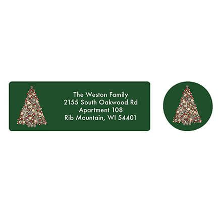 Personalized Glittering Tree Address Labels & Seal 20-364772
