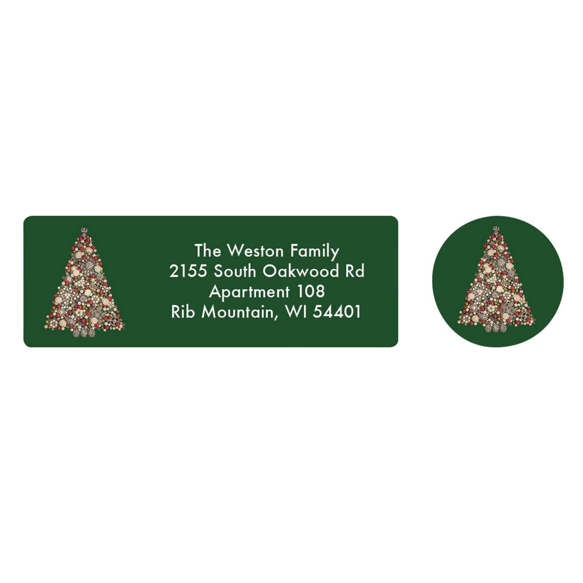 Personalized Glittering Tree Address Labels & Seal 20 + '-' + 364772