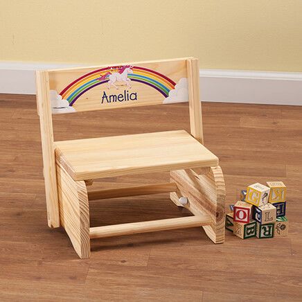 Personalized Children's Unicorn Step Stool-365595