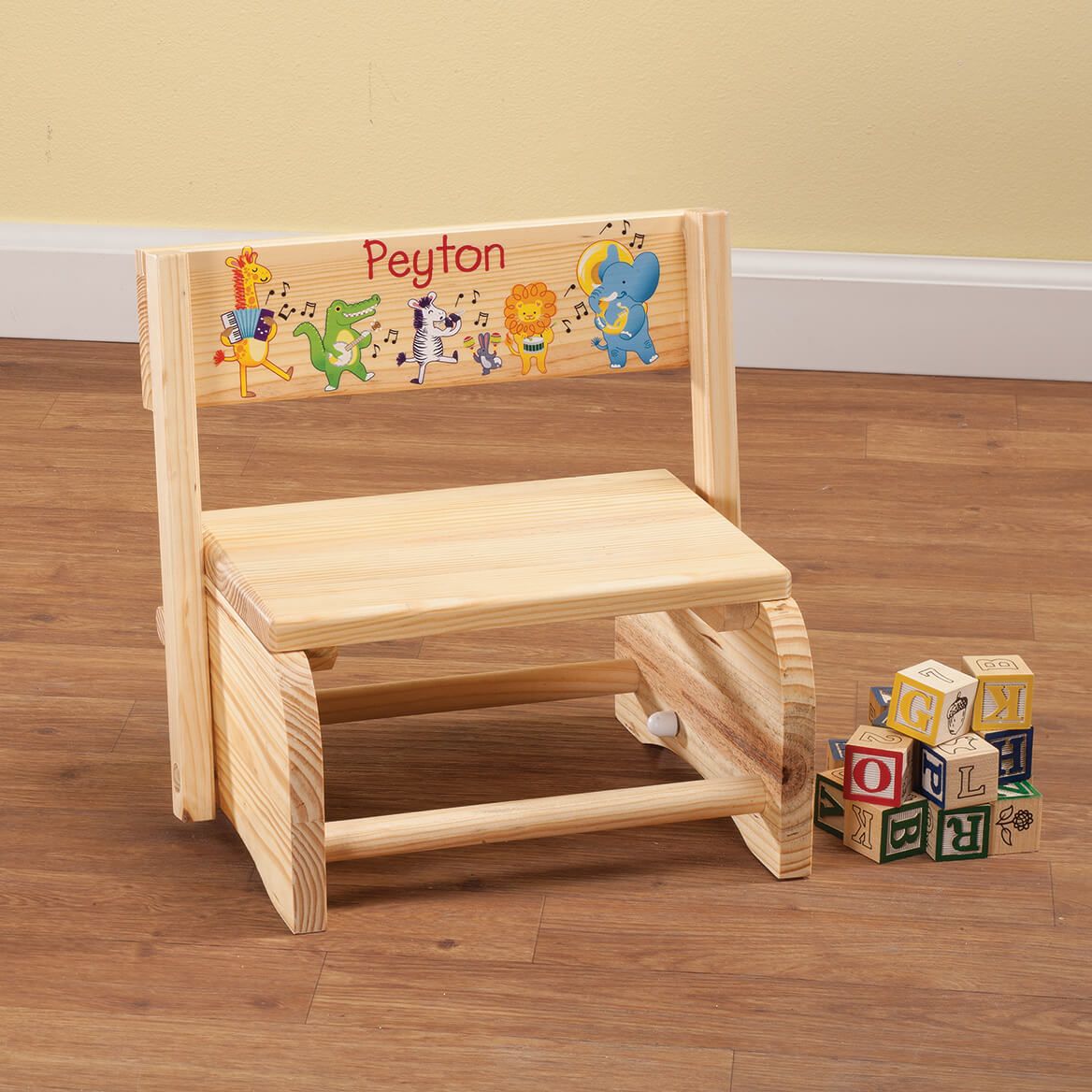 Personalized Children's Musical Animals Step Stool + '-' + 365659