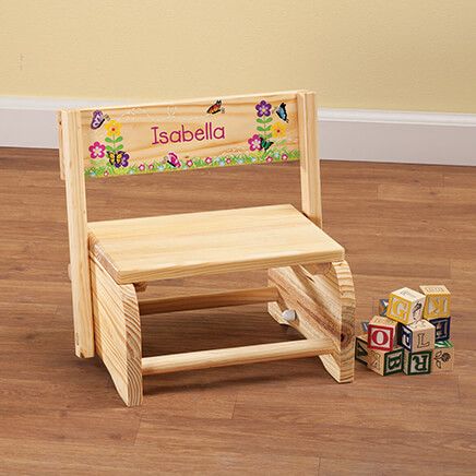Personalized Children's Butterflies & Flowers Step Stool-365667