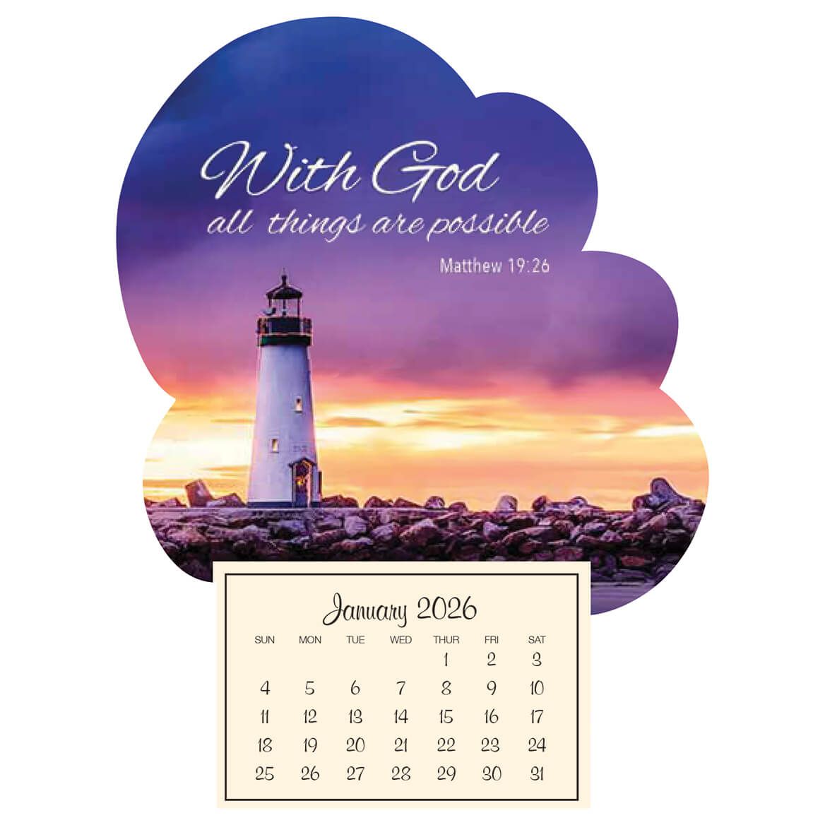 Mini Magnetic Calendar Inspirational Lighthouse + '-' + 367574
