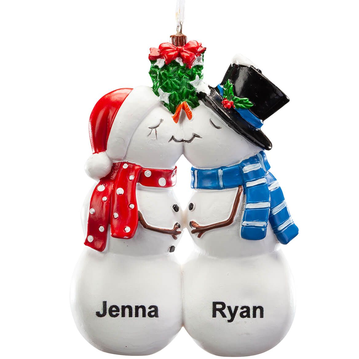 Personalized Kissing Snow Couple Ornament + '-' + 368175