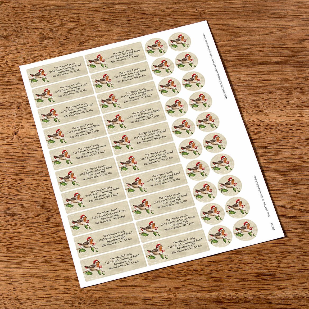 Personalized Birds with Hats Labels & Seals, Set of 20 + '-' + 368285
