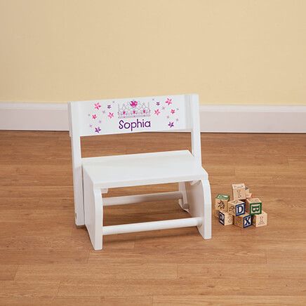 Personalized Children's White Princess Step Stool-368491