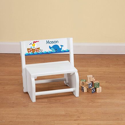 Personalized Children's White Ocean Friends Step Stool-368492