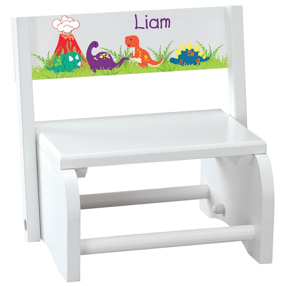 Personalized Children's White Dinosaur Step Stool + '-' + 368496