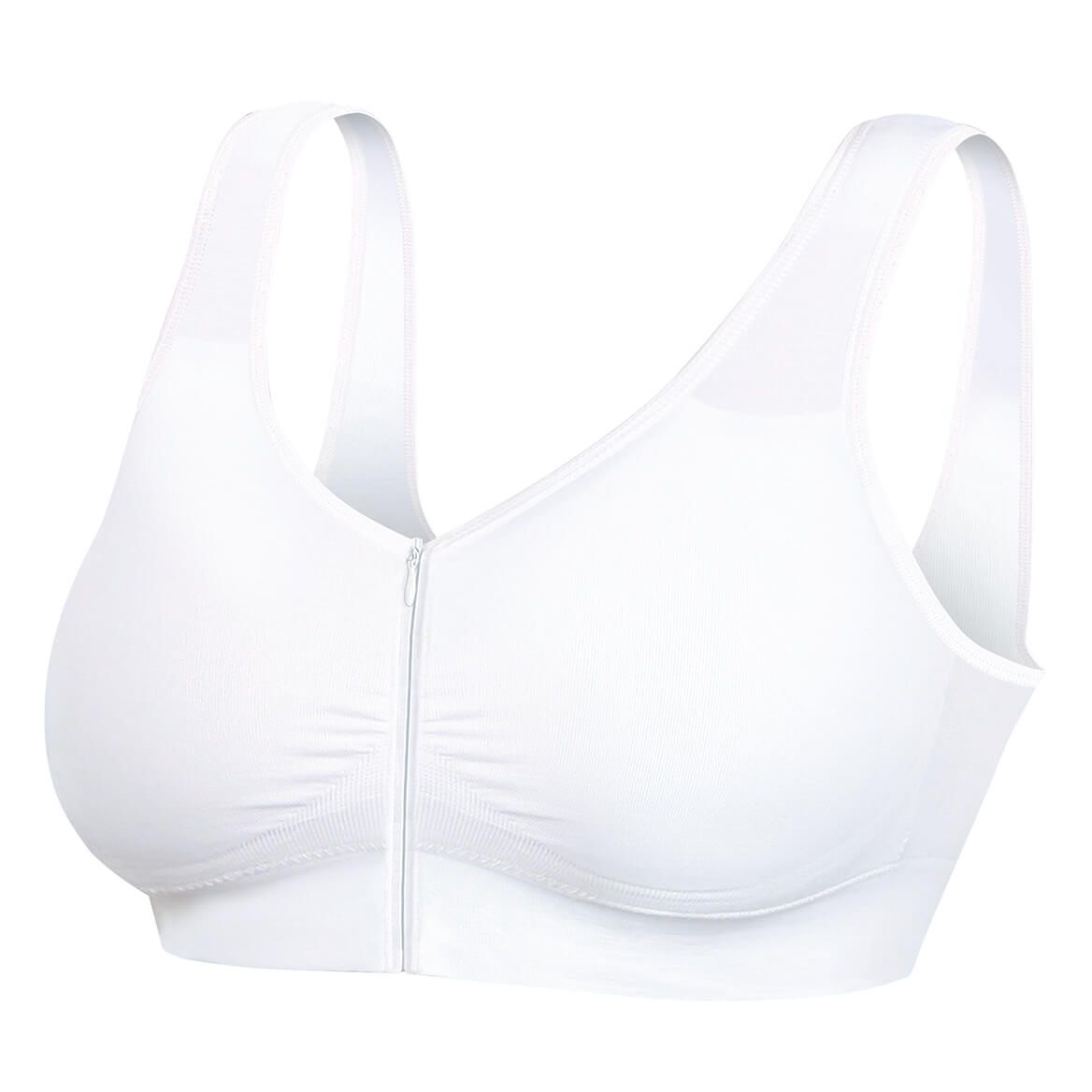 Easy Comforts Style™ Cooling Zip-Front Bra - White