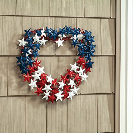 Metal Heart-Shaped Patriotic Wreath by Fox River™ Creations-369405