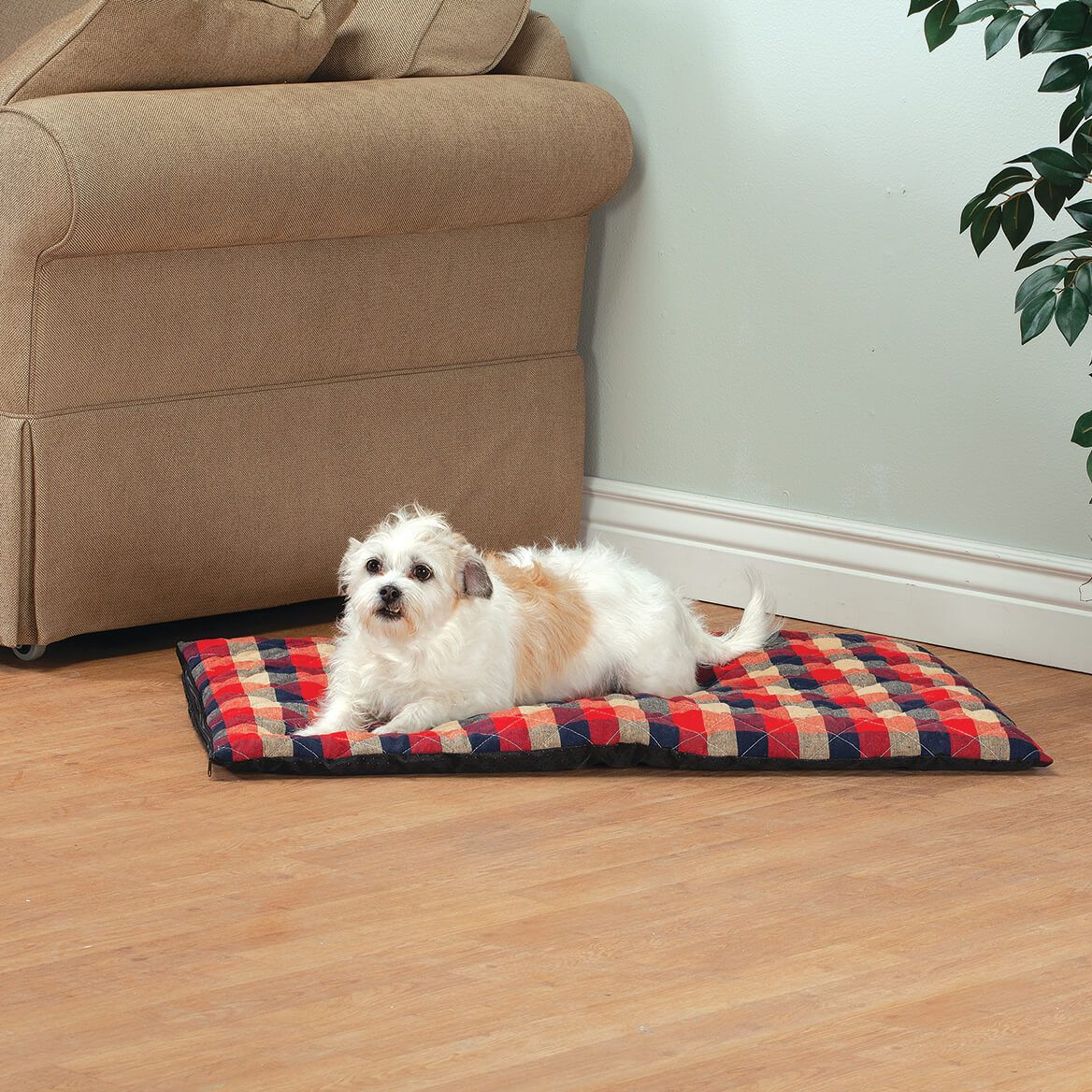 Plaid Quilted Thermal Pet Bed + '-' + 369667