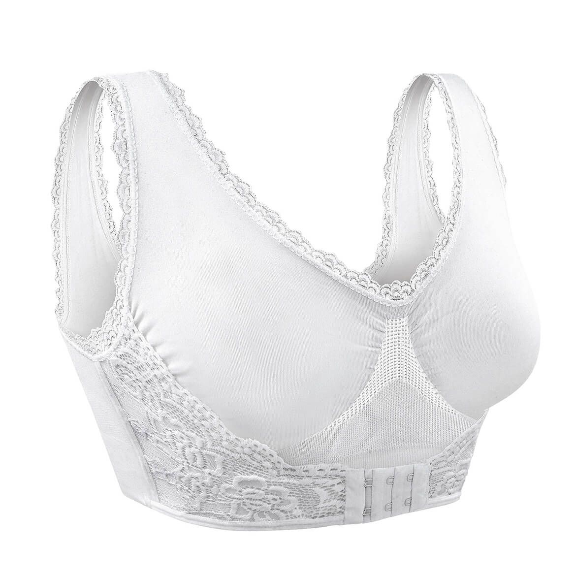 Lovely Lace Front Hook Bra with Wireless Support