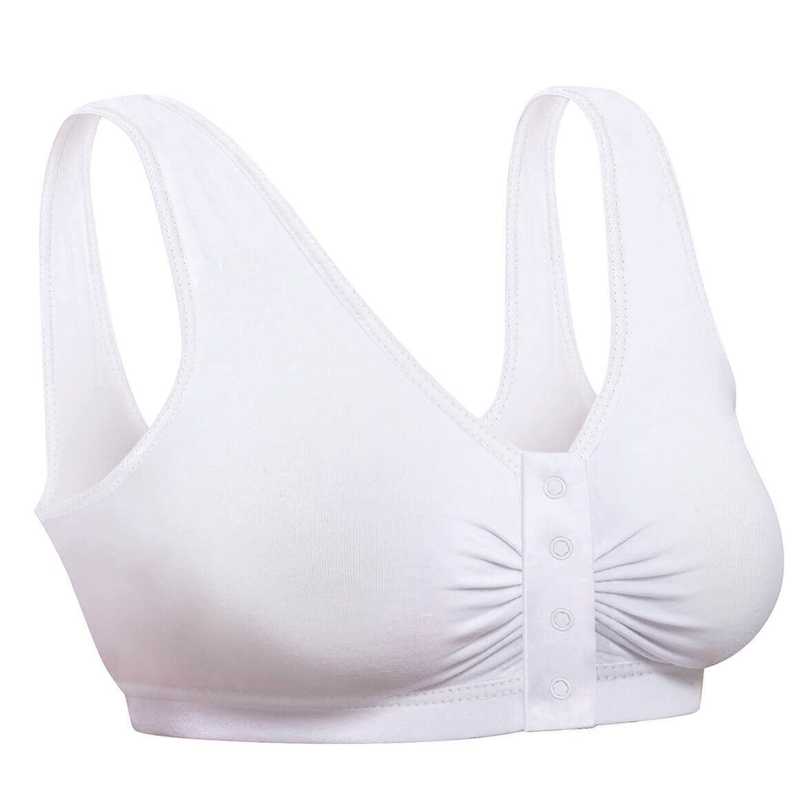Wireless Snap Front Bra with Wide Back Straps