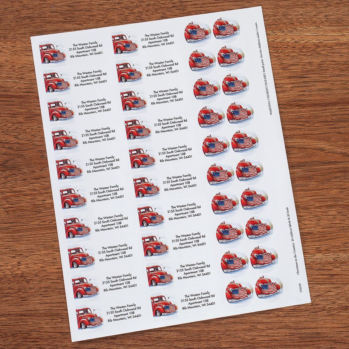 Personalized Christmas in the Country Labels and Seals, Set of 20 + '-' + 370159