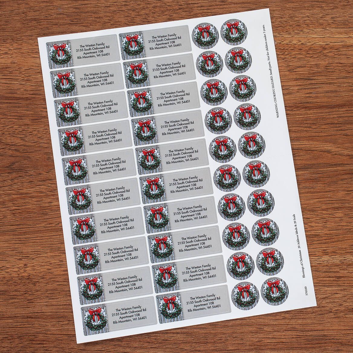 Personalized Blessings of Christmas Labels and Seals, Set of 20 + '-' + 370160