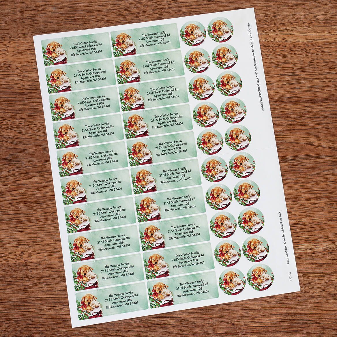 Personalized C Cozy Greetings Labels and Seals, Set of 20 + '-' + 370162