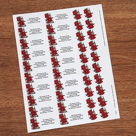 Personalized Poinsettia Collage Labels and Seals, Set of 20-370163