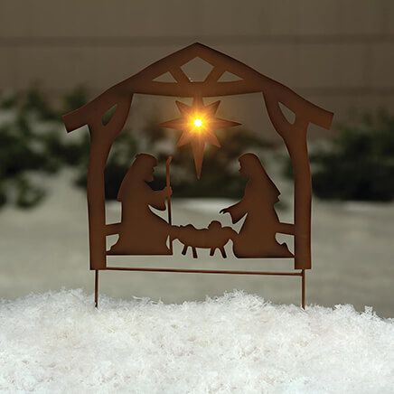 Metal Solar Nativity Scene Yard Stake by Fox River™ Creations-370324