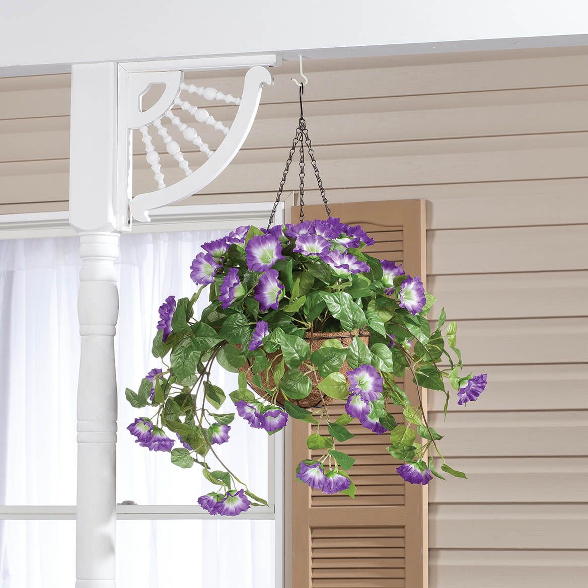 Fully Assembled Purple Petunia Basket by OakRidge™, Set of 2 + '-' + 370379