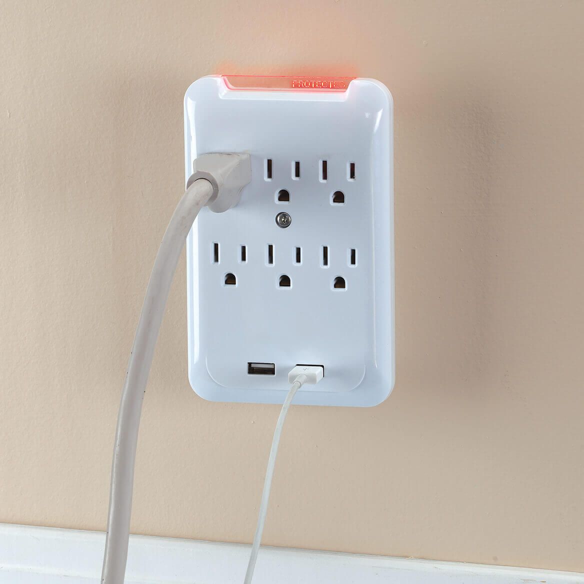 6-Outlet 2-USB Surge Protector Wall Tap + '-' + 370713