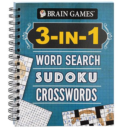 Brain Games® 3-in-1 Word Search, Sudoku, Crosswords Book-371344
