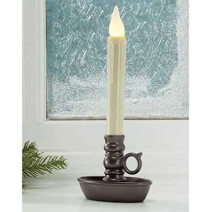 Battery-Operated LED Single Window Candle, Set of 2-371411