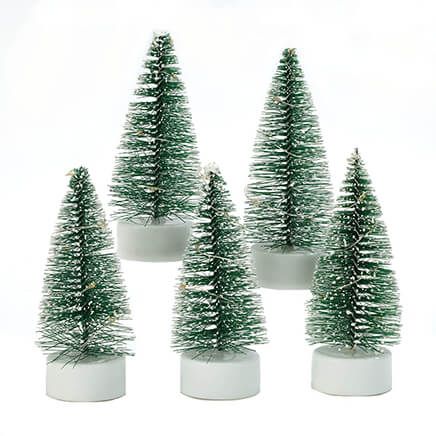 Light-Up Mini Bottle Brush Trees, Set of 5-371862