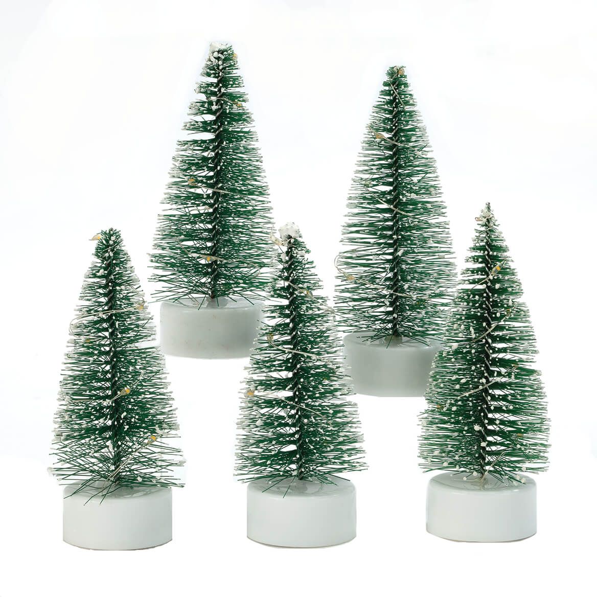 Light-Up Mini Bottle Brush Trees, Set of 5 + '-' + 371862