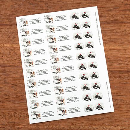Personalized Address Labels and Seals Merry Greetings, Set of 20-371875
