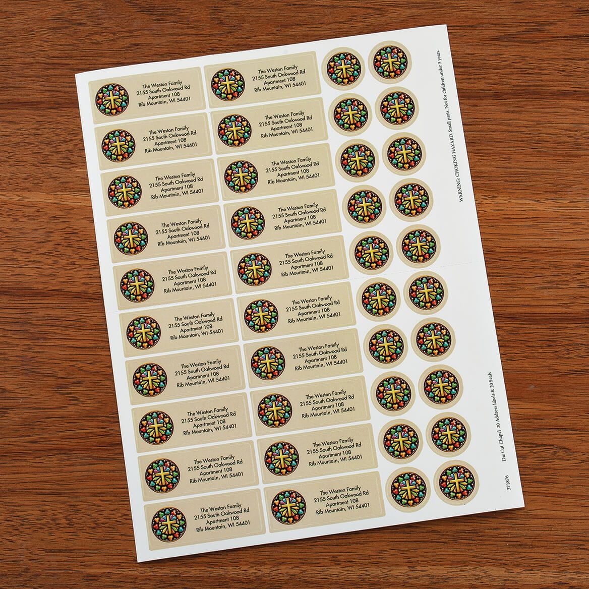 Personalized Address Labels and Seals Die Cut Chapel, Set of 20 + '-' + 371876
