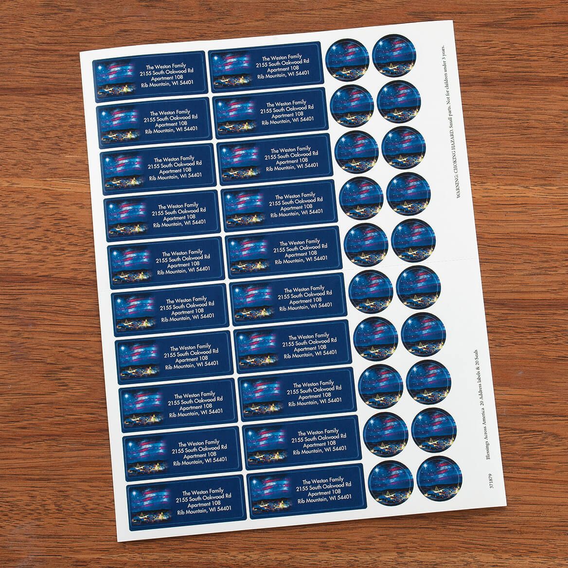 Blessings Across America Address labels and Seals + '-' + 371879