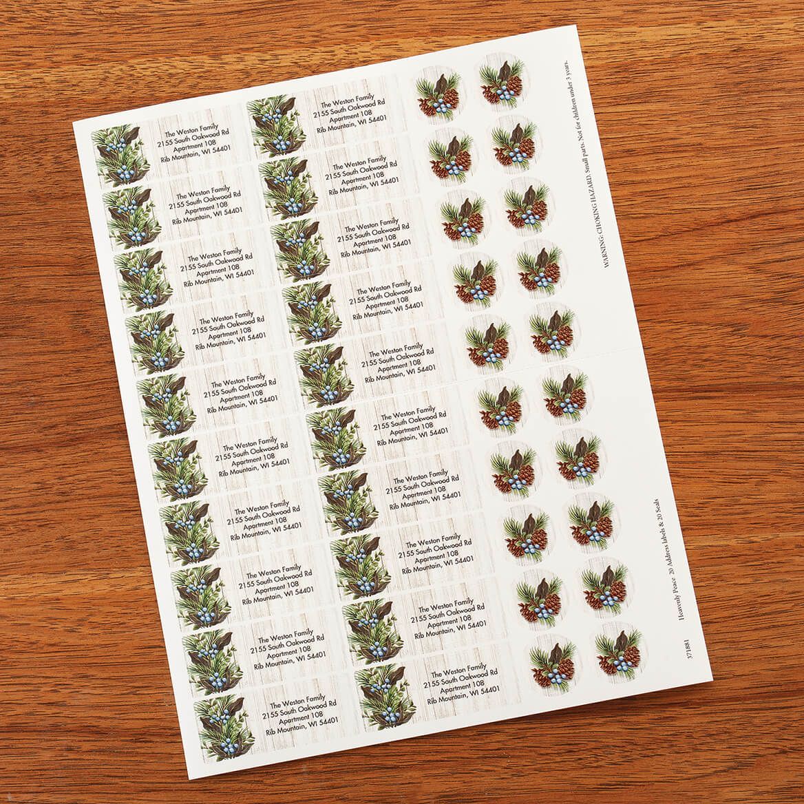 Heavenly Peace Address labels and seals + '-' + 371881