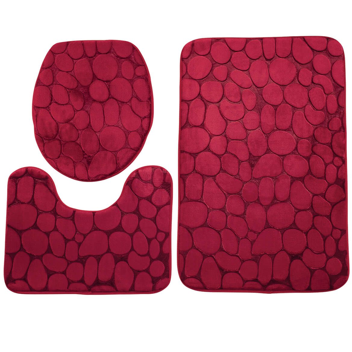 Pebble Embossed Memory Foam Bathroom Mats, Set of 3 + '-' + 372266