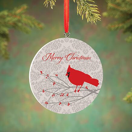 Personalized Merry Christmas Cardinal Ornament-372733