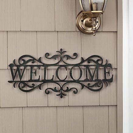 View product details for Welcome Vintage Style Green Wall Decor