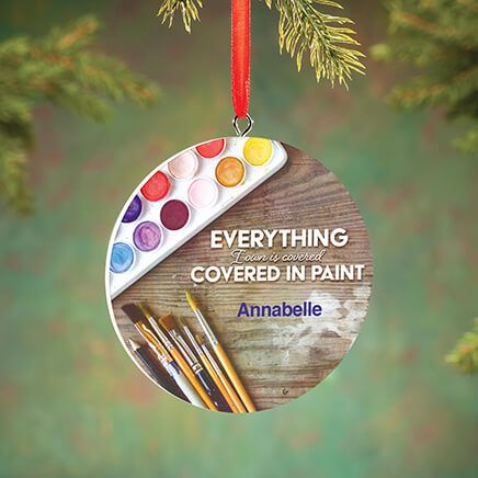 Personalized Covered in Paint Ornament-372867