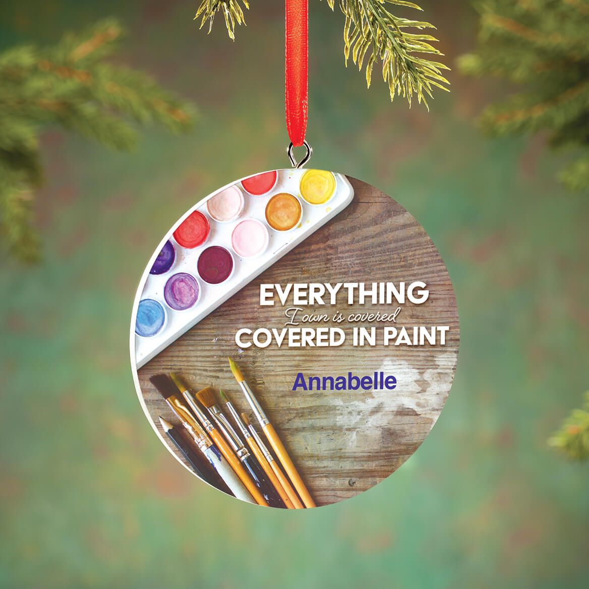 Personalized Covered in Paint Ornament + '-' + 372867