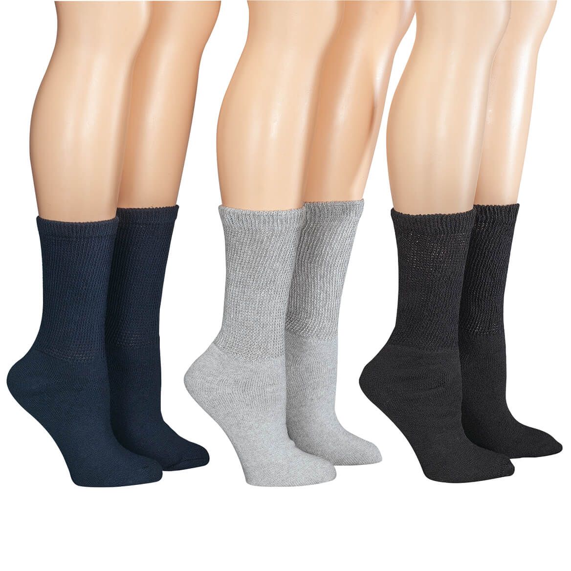 Silver Steps™ Crew Cut Diabetic Socks, 3 Pair + '-' + 373355