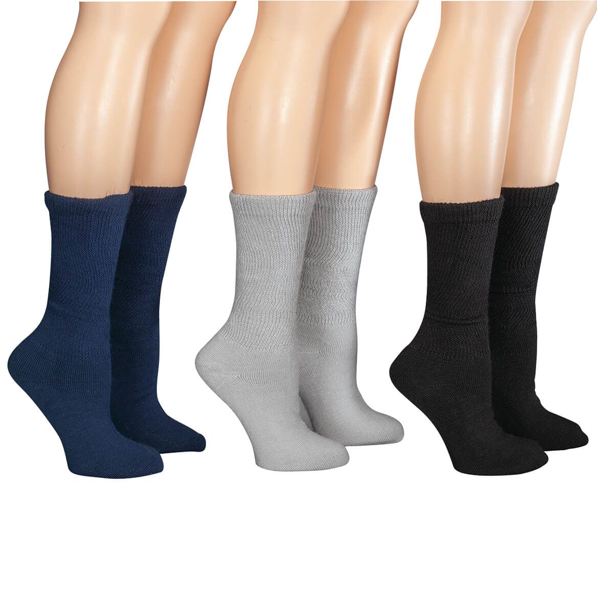 Silver Steps™ Extra Plush Crew Cut Diabetic Socks, 3 Pair + '-' + 373356