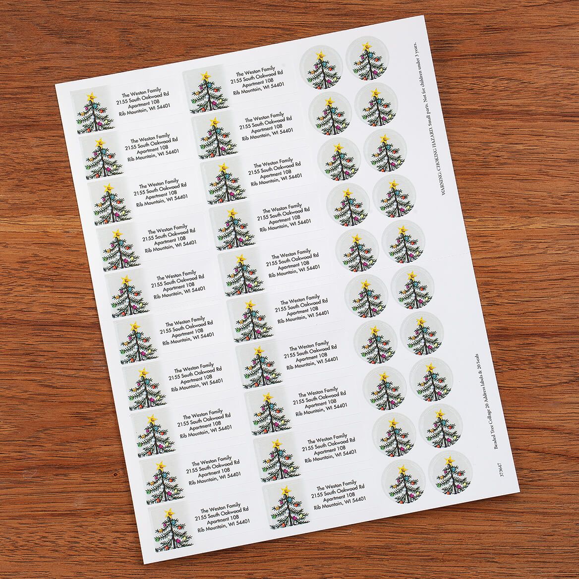 Personalized Beaded Tree Labels and Seals, Set of 20 + '-' + 373647