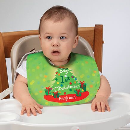 Personalized Baby's First Christmas Bib-373863