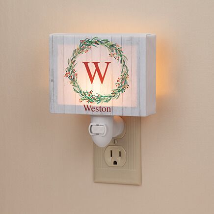 Personalized Christmas Wreath Night Light-373912