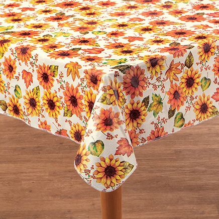 View product details for Sunflower Harvest Vinyl Table Cover by Chef's Pride™