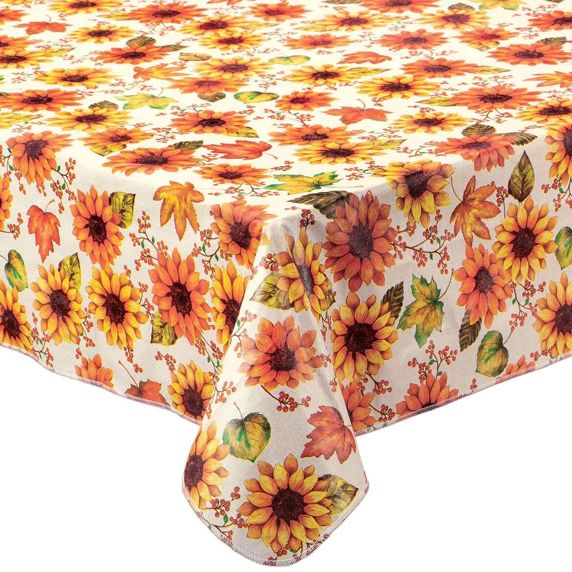 Sunflower Harvest Vinyl Table Cover by Chef's Pride™ + '-' + 373915