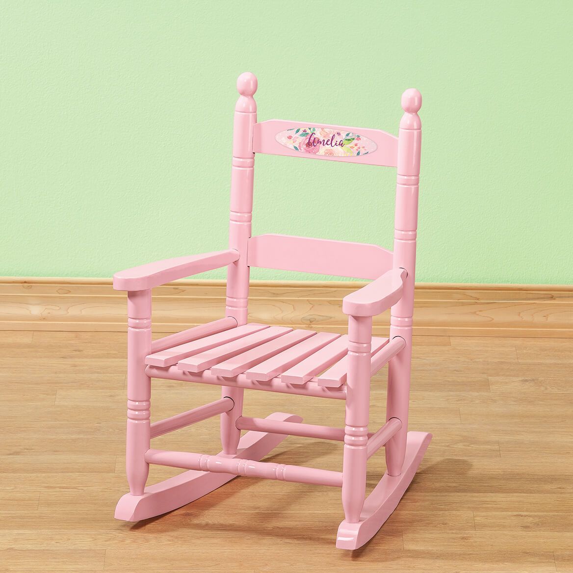 Personalized Watercolor Floral Children's Rocking Chair + '-' + 373931