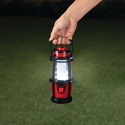 FM Radio LED Lantern with Pull-Out Flashlight by LivingSURE™-374135