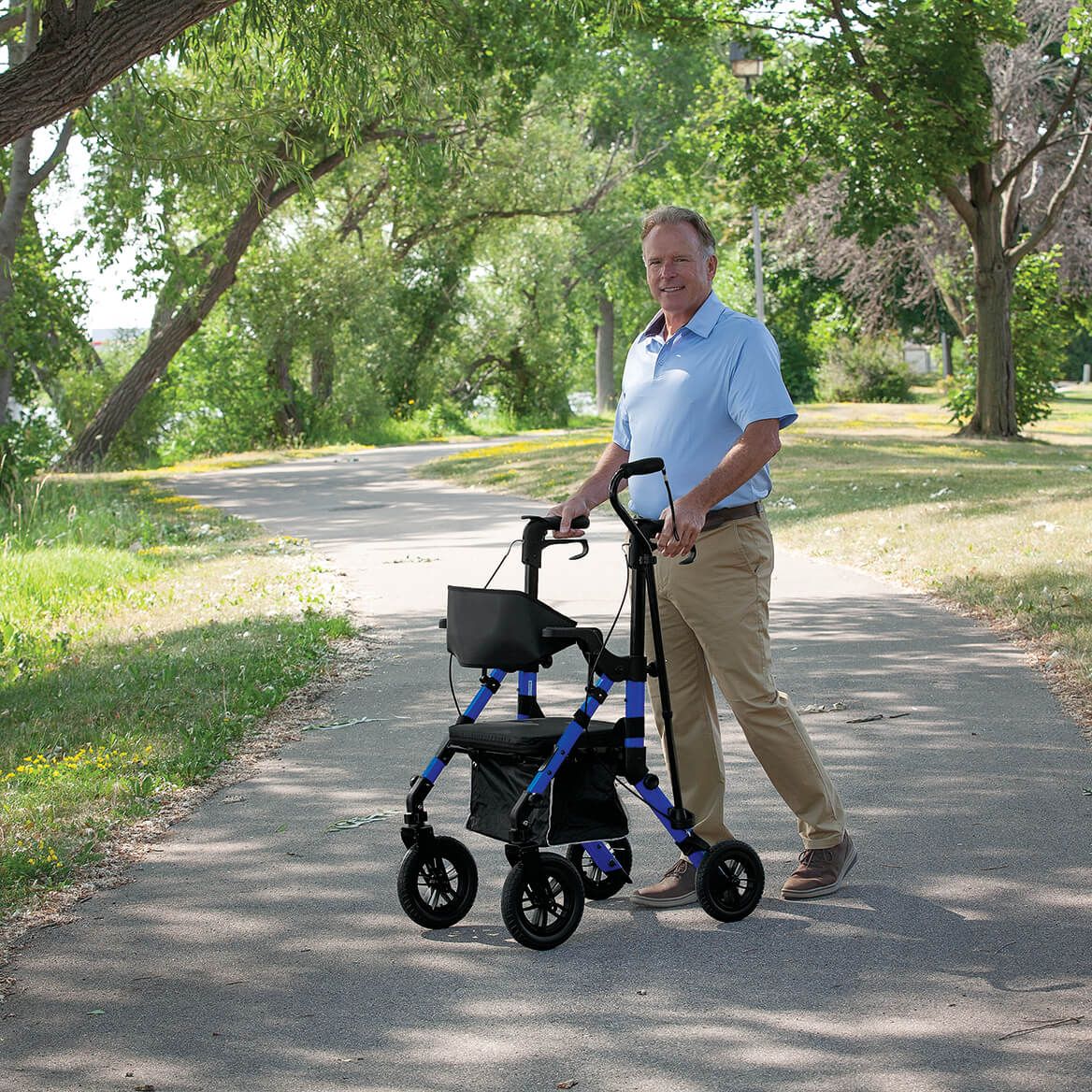 Dual Function Transport Chair and Rollator by LivingSURE™ + '-' + 374392