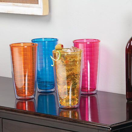 Rainbow Insulated Tumblers by Home Marketplace, Set of 4-374401