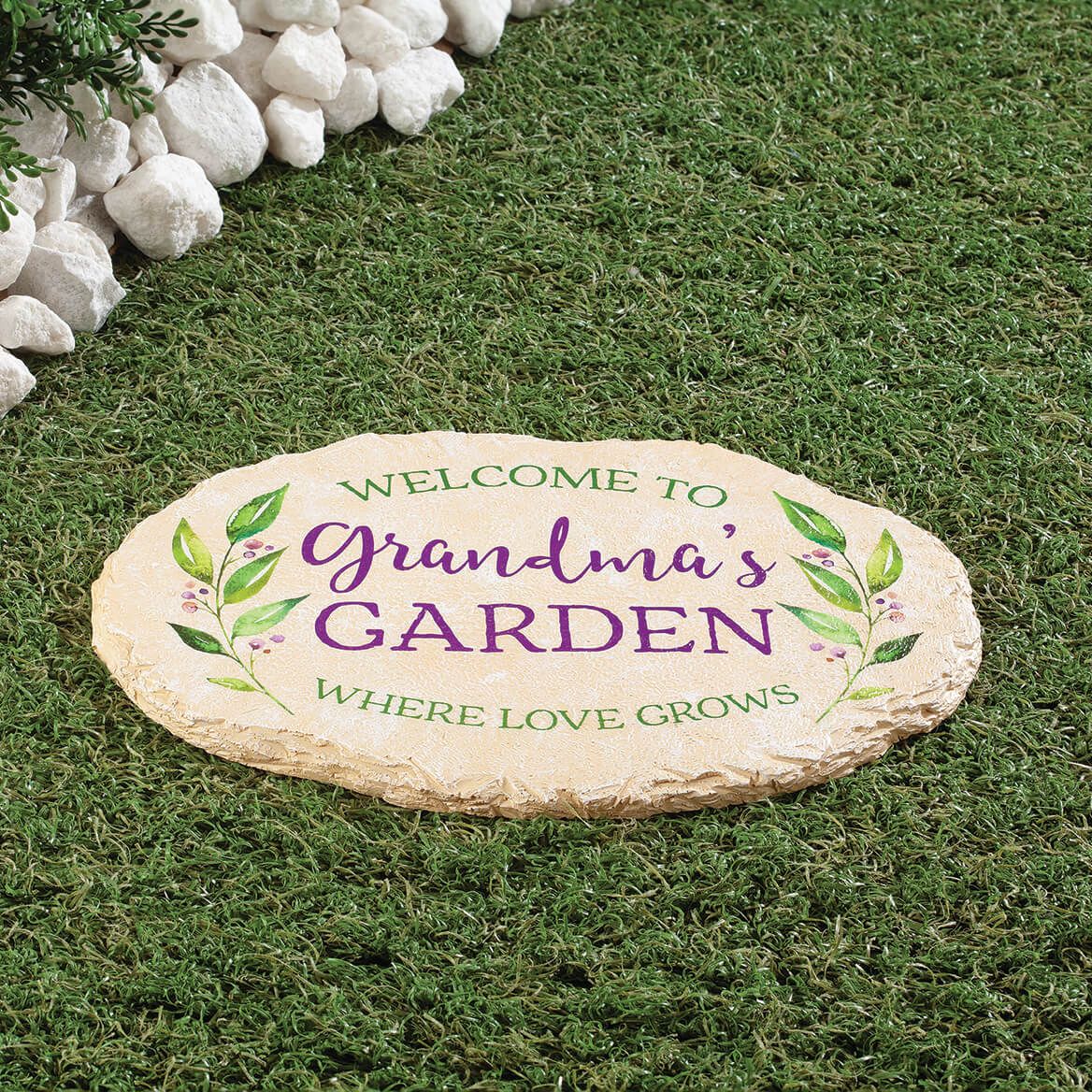 Personalized Oval-Shaped Where Love Grows Garden Stone + '-' + 374559