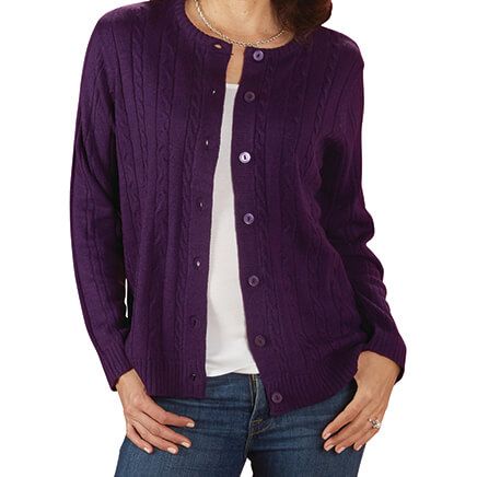 Women's Cable Knit Cardigan-374843