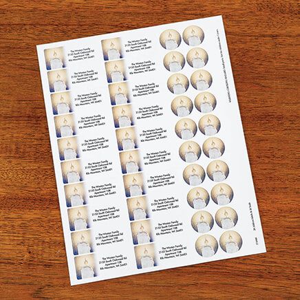 Personalized Candle Light Prayer Labels and Seals, Set of 20-374988